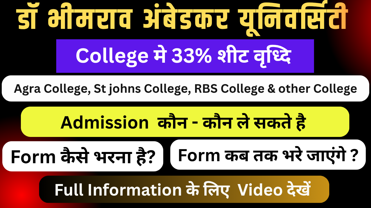 DBRAU Increases 33% Seats in UG Courses | Agra University Admission Update 2025